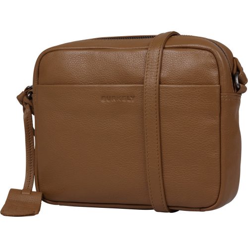 Burkely Lush Lucy konyakbarna női bőr oldaltáska, crossbody 20 x 17 cm