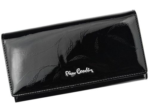 Pierre Cardin 02 LEAF 114 fekete női bőr pénztárca 17,5 x 9,5 cm