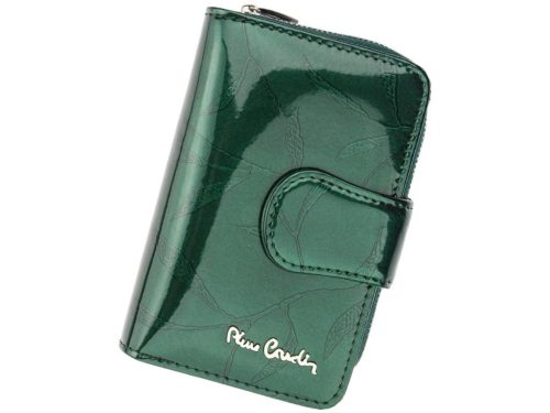 Pierre Cardin 02 LEAF 115 zöld női bőr pénztárca 9,5 x 13 cm