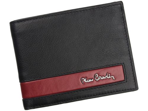 Pierre Cardin CB TILAK26 8806 RFID fekete-piros férfi bőr pénztárca 12,5 x 9,5 cm