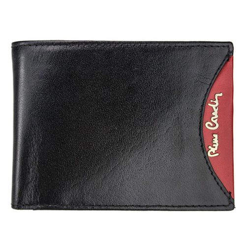 Pierre Cardin TILAK29 325 RFID fekete-piros férfi bőr pénztárca 12 x 9,5 cm