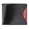 Pierre Cardin TILAK29 8824 RFID fekete-piros férfi bőr pénztárca 11 x 9 cm