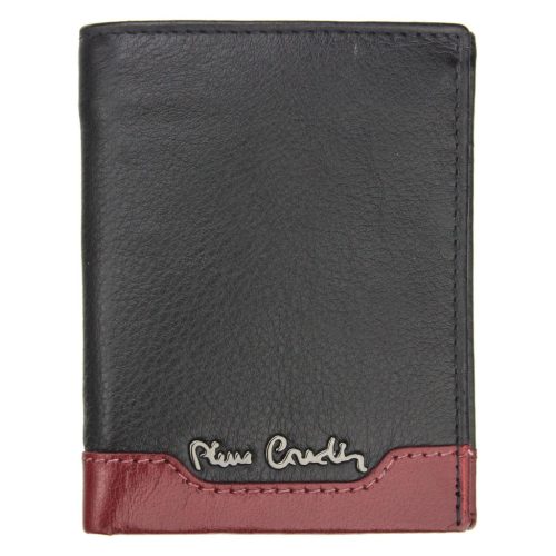 Pierre Cardin TILAK37 1810 RFID fekete-piros marhabőr férfi pénztárca 8 x 10.5 cm