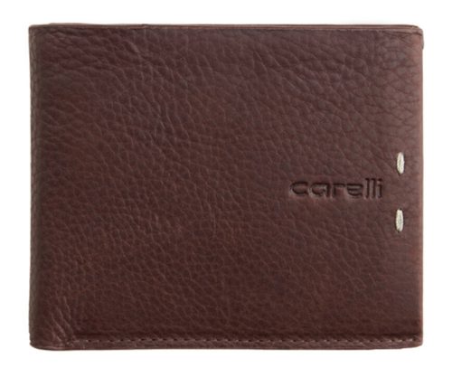 Giorgio Carelli férfi barna bőr pénztárca RFID védelemmel, 11 × 9 cm 