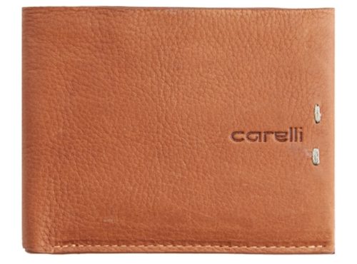 Giorgio Carelli férfi konyak bőr pénztárca RFID-val , 11 × 9 cm 