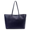 JUICE navy kék női bőr kézitáska, válltáska, shopper 45 x 29 x 15 cm