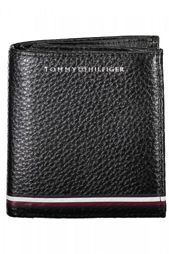 Tommy Hilfiger fekete férfi kisméretű álló bőr pénztárca 9 x 10 cm