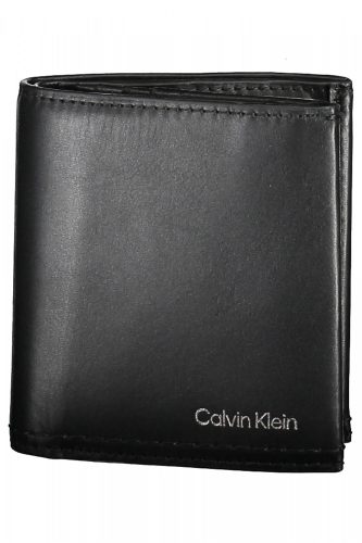 Calvin Klein fekete álló bőr pénztárca, férfi  11 x 9 cm