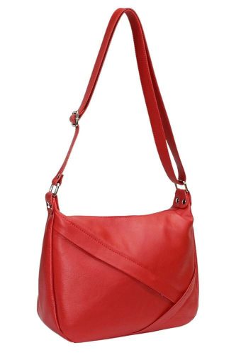 Maxmoda Aldene olasz női piros bőr kézitáska, válltáska 30x22 cm