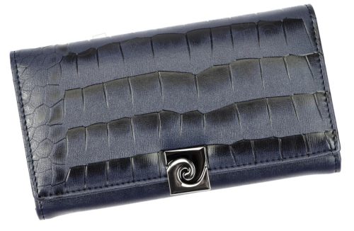 Pierre Cardin croco mintás, kék női rostbőr pénztárca 17 × 10 cm 