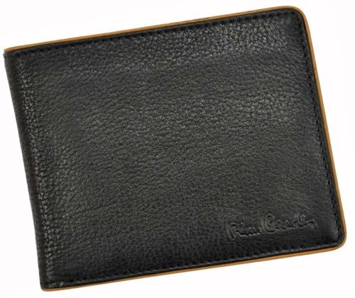 Pierre Cardin férfi bőr pénztárca, fekete, piros RFID 12,5 × 10 cm 