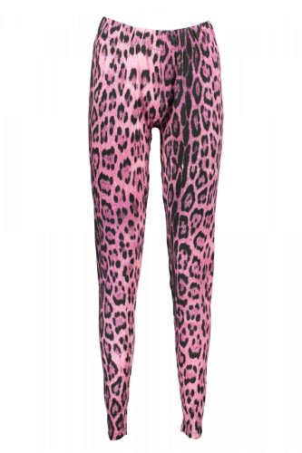 Cavalli Class női rózsaszín leopárd mintás leggings 2XL