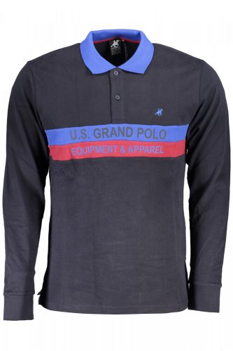 US Grand Polo férfi kék galléros hosszú ujjú felső