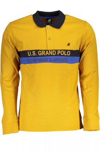 US Grand Polo férfi sárga galléros, hosszú ujjú, piké felső 3XL